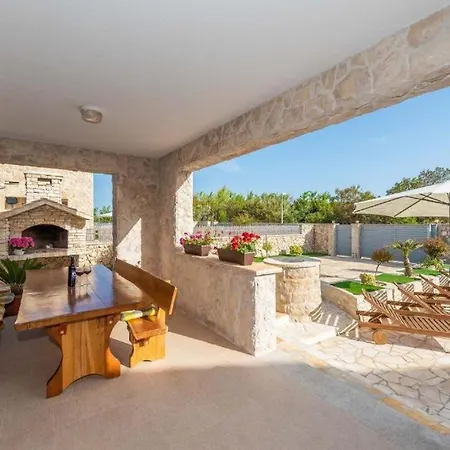 -pool With Whirpool And Waterfall Near Sandy - By Traveler Tourist Agency Krk Id 2174 Villa Vir