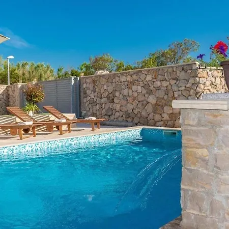 -pool With Whirpool And Waterfall Near Sandy - By Traveler Tourist Agency Krk Id 2174 Villa