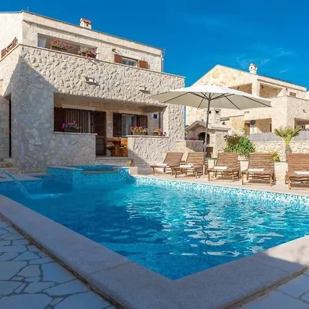 -pool With Whirpool And Waterfall Near Sandy - By Traveler Tourist Agency Krk Id 2174 Villa