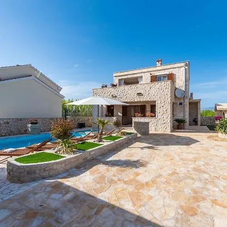 Villa -pool With Whirpool And Waterfall Near Sandy - By Traveler Tourist Agency Krk Id 2174 *